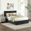 Homcom (Black) HOMCOM Double Bed Frame with Storage and Adjustable Velvet Headboard 9