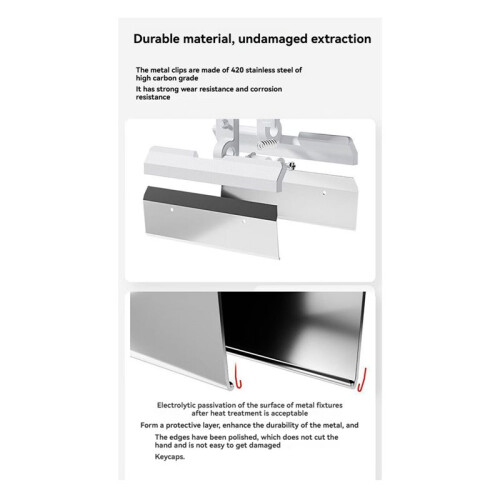 Keycap Remover for Mechanical Keyboards Universal Key Puller Efficient Cleaning and  Removal Tool White 2