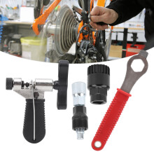 Black Bicycle Repair Tool Kit with Hex Wrench Chain Breaker, Bottom Bracket Extractor