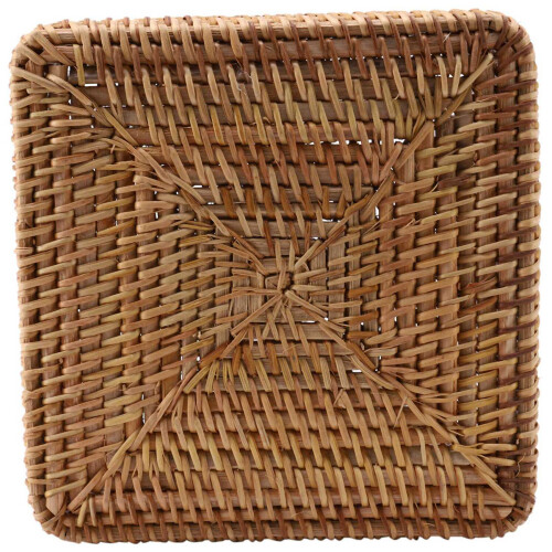 2X Hand-Woven Wicker Straw Storage Basket Portable Four Compartment Classification Storage Fruit Basket Home Storage C
