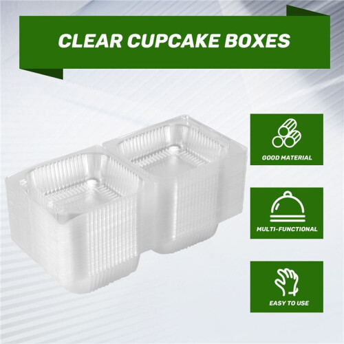 100Pcs Single Individual Cake Slice Boxes Dessert Containers Cheesecake Boxes Stackable Square Boxes Clear Food Boxes 1