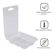 100 Packs Wax Melt Clamshells Molds Square, 6 Cavity Clear Plastic Tray for Candle-Making & Soap