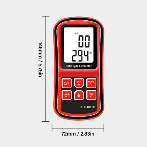 Digital Illuminometer 0-200000LX, ABS, 700mAh x3 1