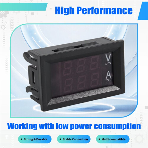 2 PeçAs 0.28 Polegadas Digital Volt Amp VoltíMetro AmperíMetro Medidor  100V 50A 3 Bits TensãO Corrente Testador com 50A 75MV Shunt 2