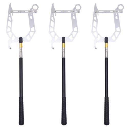 3X Dock Hook Multi-Purpose Telescoping Boat Hook Long Distance Threader Mooring Rope Cable Wire Guider Fishing Rod Tool