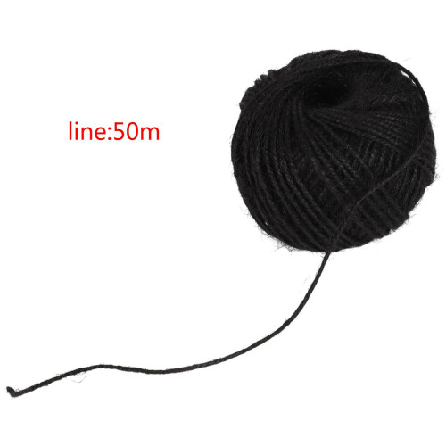 2Pcs 50M String Jute Rope for Crafts Scrapbooking Gardening - Black 2