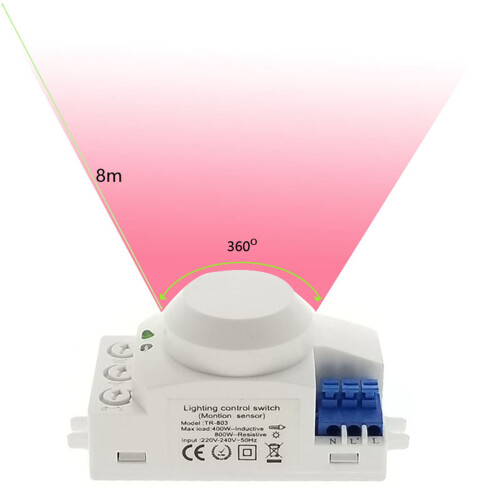 3X 5.8GHz  System LED Microwave 360 Degree Motion Sensor Light  Body Motion Detector 1