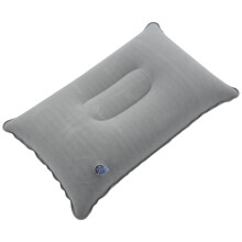 2X Portable Folding Air Inflatable Pillow Double Sided Flocking Cushion for Travel Plane Hotel Hot Worldwide Light Grey