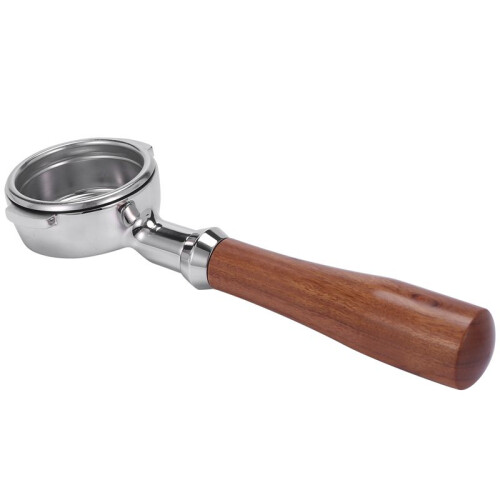 3X 58mm Stainless Steel Coffee Machine E61 No Base Filter Bracket Coffee Bottomless Handle Coffee Spoon Wooden Handle 1