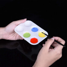 48 Pieces Plastic Paint Palettes 6 Well Rectangular Watercolor Palette Painting Tray, White