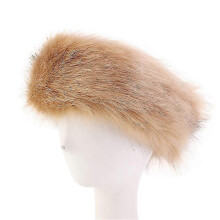 (COLOR 4) Women's Faux Fur Headband For Winter Cossack Russian Style White Warm Cap