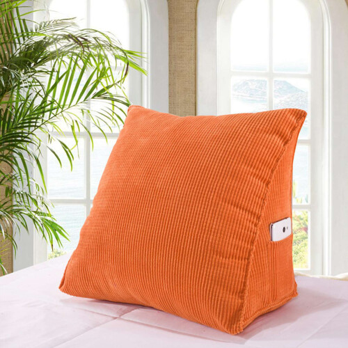 2X Solid Color Reading Backrest Cushion Wedge Pillow Thick Lumbar Back Pad