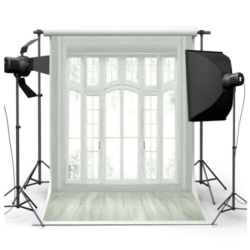 2pcs 3X5FT European Window Floor White Art Photography Backdrop Studio Background 2