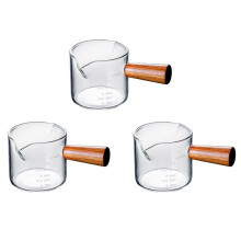 3X Colored Espresso Shot Glass Double Spouts, Measuring Triple Pitcher Milk Cup with 2 Spouts