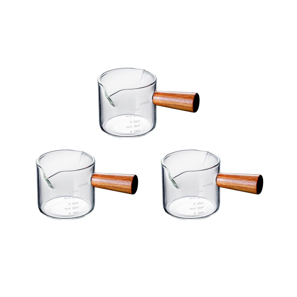 3X Colored Espresso Shot Glass Double Spouts, Measuring Triple Pitcher Milk Cup With 2 Spouts 4713492549419