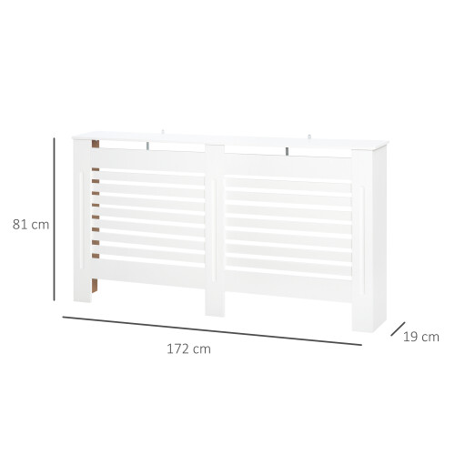 Homcom HOMCOM Modern Radiator Cover Cabinet Slatted Design MDF White Medium 1