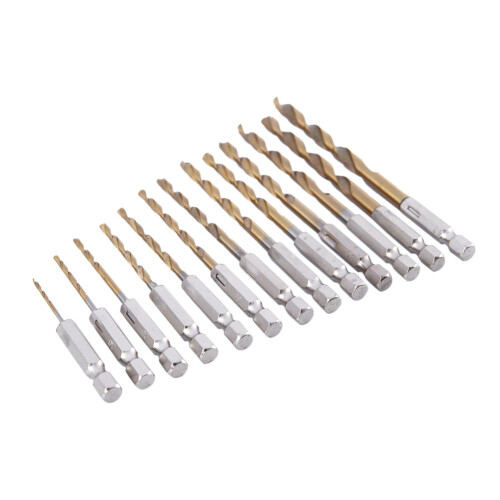 26Pc HSS Titanium Coated Drill Bit Set with 1/4Inch Hex Shank 2