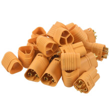 10 Pairs MT60 3.5mm 3-Wire 3-Pole Connector Plug Set for RC ESC to Motor 10 Male Connectors & 10 Female Connectors