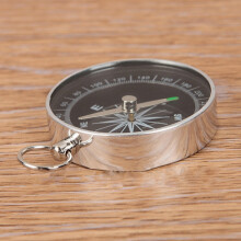 2X Portable Compass Keychain Ring Adventure Hiking Survival Compass Aid