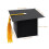 50Pcs DIY Paper Graduation Cap Shaped Gift Box Sugar Chocolate Box Black 6