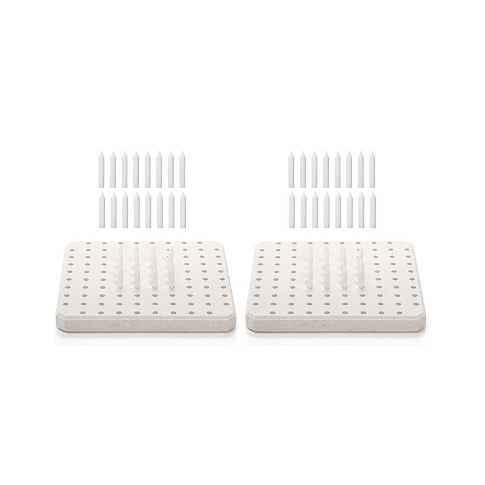 2X Kiln Tilt Support Nail Pottery Firing Pad,Ceramic Refractory Support Pad,High Temperature Resistant Kiln Burning Tool White 6032664142844