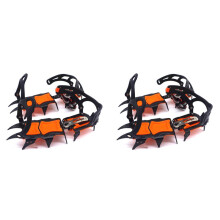 4x 12 Tooth Ice Snow Crampons Anti-Slip Climbing Gripper Shoe Covers Spike Cleats Snow Skid Crampon for Sport