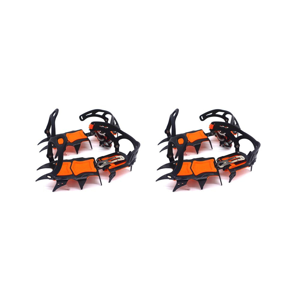 4X 12 Tooth Ice Snow Crampons Anti-Slip Climbing Gripper Shoe Covers Spike Cleats Snow Skid Crampon For Sport 4713487814591