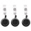3 Pcs Badge Holder Retractable Reel YOYO Clip Snap Button ID Card Key Black 2