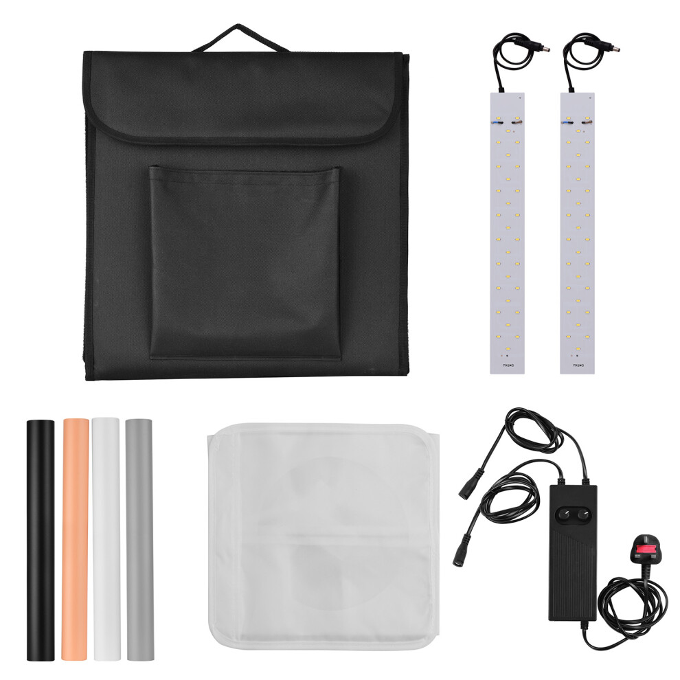 Andoer 16Inch/40Cm Photo Studio Led Box Portable Shooting Tent Fodable With 4 Colored Backdrops For Product Photography Uk Plug Light 3278971894561