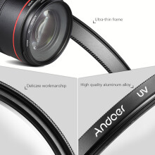 Andoer 58mm Filter Kit (UV+CPL+FLD) + Nylon Carry Pouch + Lens Cap + Lens Cap Holder + Lens Hood + Lens Cleaning Cloth