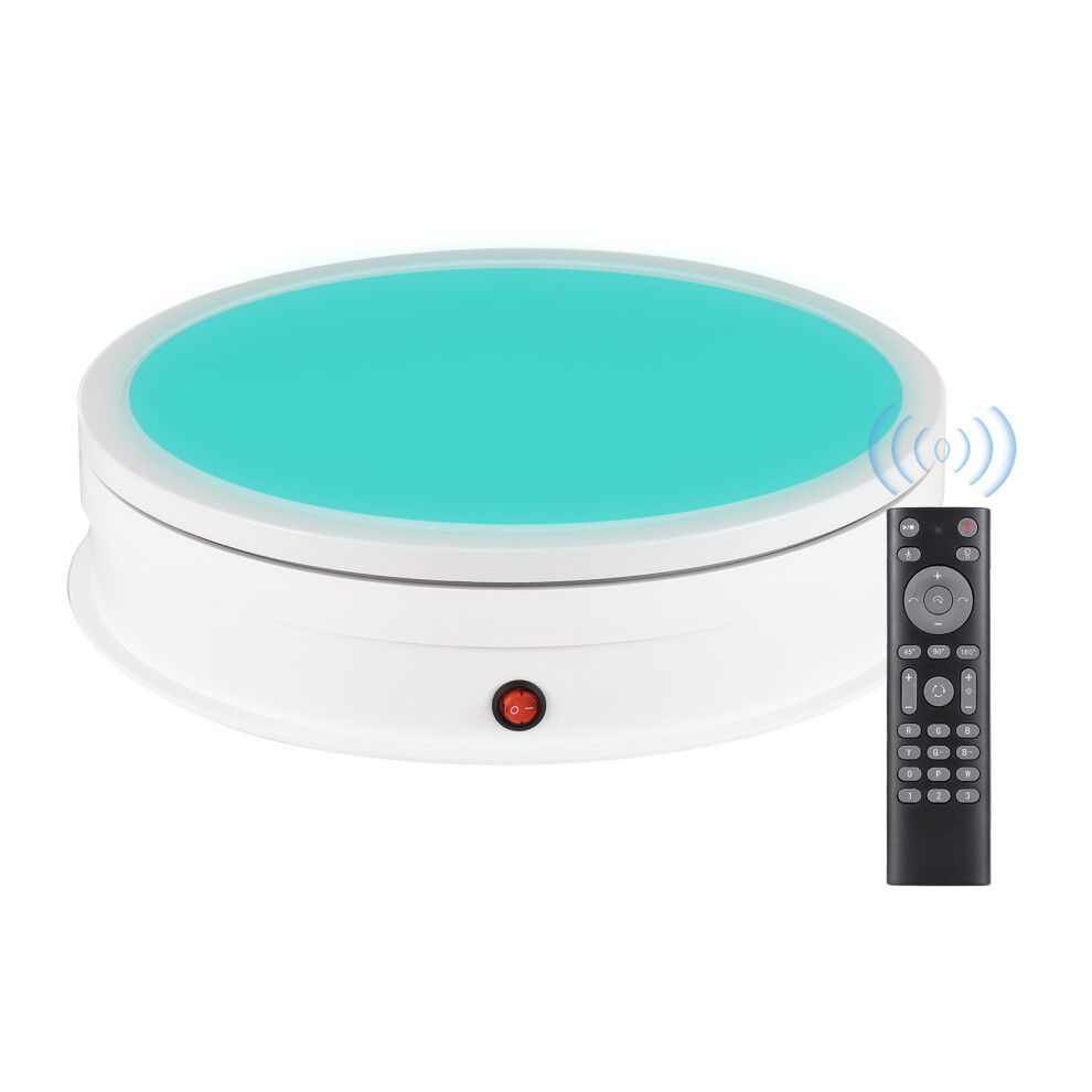 30Cm/11.8 Inch Motorized Rotating Display Stand With Rgb Base, 360 Rotatable 60Kg Load Turntable With Remote Control For Product Show Video Light 3248173277028