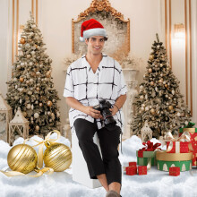 2.1x1.5m/7x5ft Christmas Photography Backdrop Portrait Studio Props for Christmas Decoration Baby Children Portrait Photos Party