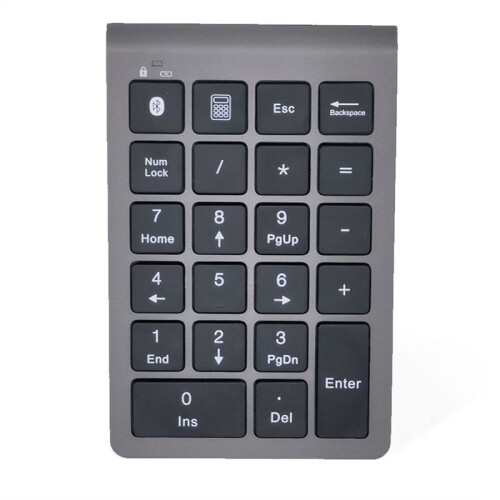 Number Pad Wireless & Wired USB Keypad 2-in-1, Rechargeable Numpad for Laptops, Desktop