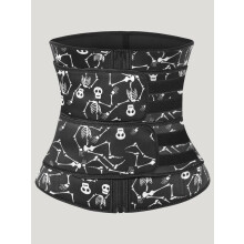 (Black And White, S) Women's Solid Zip Up Waist Trainer, Adjustable Tummy Control Shaper, Women's Shapewear Clothes for Daily Wear