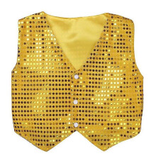 (110,B-Gold)Boys Dance Shirt with Sequins Long Sleeve Spread Collar Jazz Latin Street Dance Costume Shiny Ballroom Performance Top