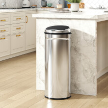 (M) HOMCOM Sensor Bin, Stainless Steel Kitchen Bin with Automatic Close