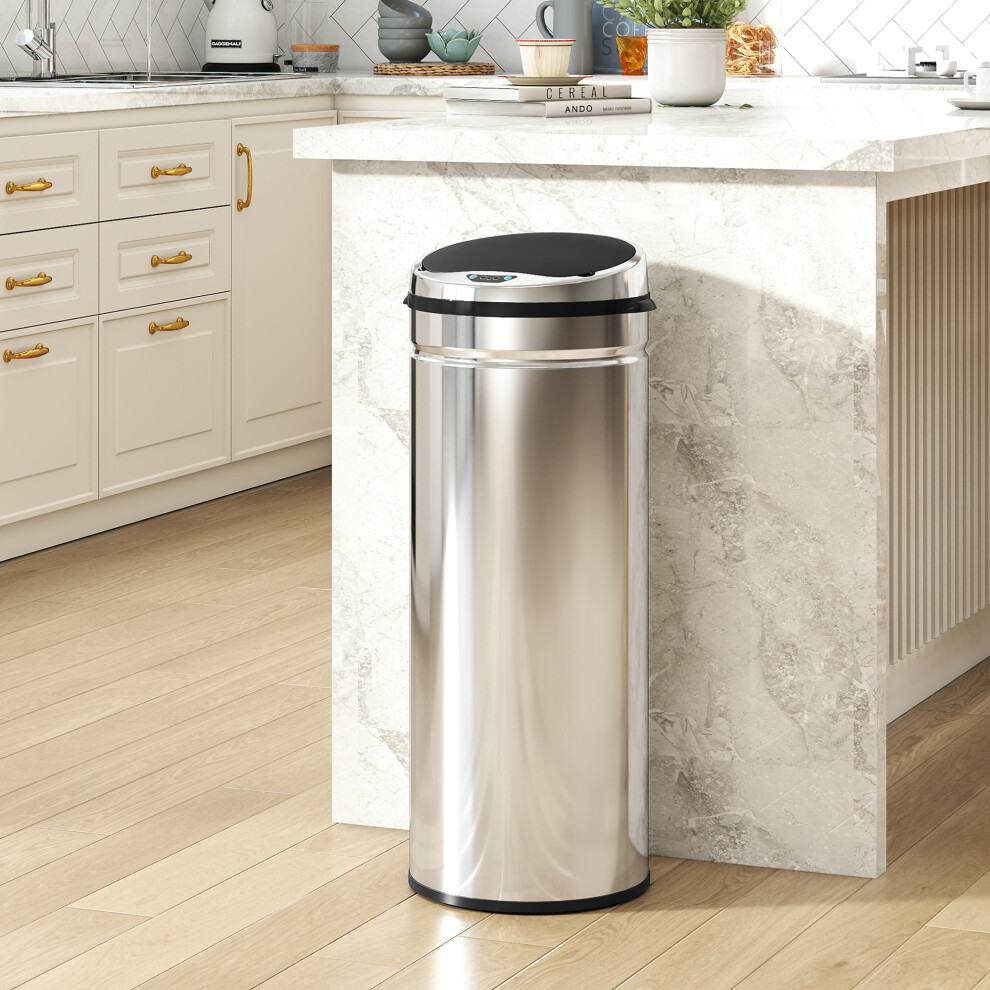 Homcom (M) Sensor Bin, Stainless Steel Kitchen Bin With Automatic Close