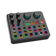 Live Sound Card Professional Gaming Sound Card Sound Mixer for Karaoke Broadcast KTV Singing Live