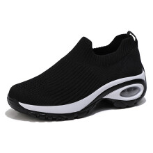 (Black, 37) Women\'s Fly-Knit Sneakers for Daily Commute