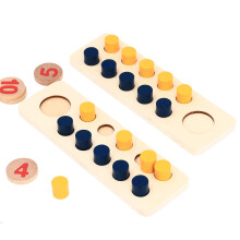 Wooden Counting Pegs Toys with Storage Bag, 10x10 Grid, Educational Math Game