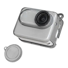 Soft TPU Anti-Drop Protective Case for GO 3 / 3S Camera Body Transparent Protective Case with Lens Cover Grey