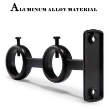 Curtain Rod Bracket, 3Pcs Double Curtain Rod Holder, Double Rod Brackets Hooks for Living Room Bedroom Curtain Rods
