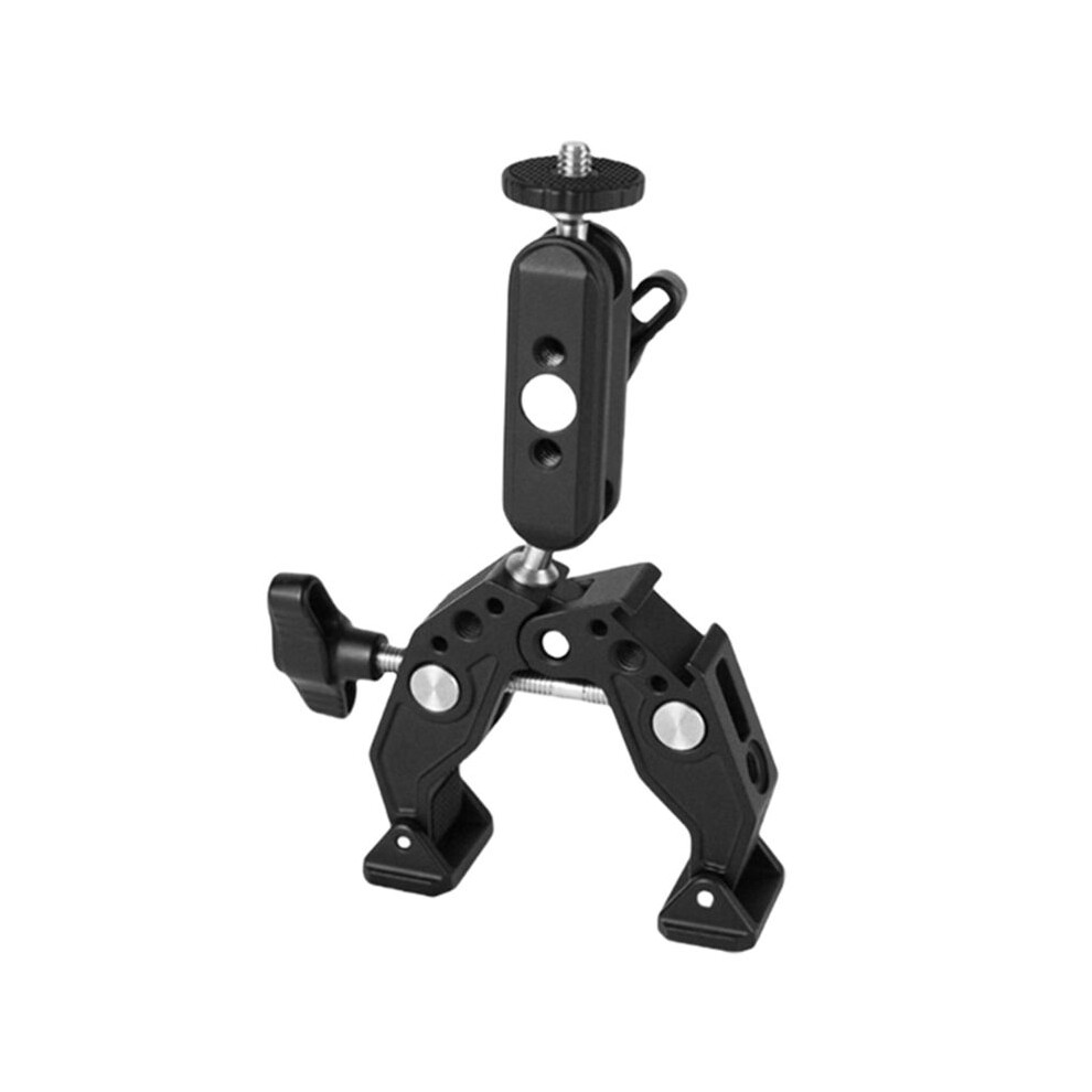 C1fd Rotating Two Camera Clamp Adapter Cold Shoe Connection Fit Action Camera Smartphones 6032296739801