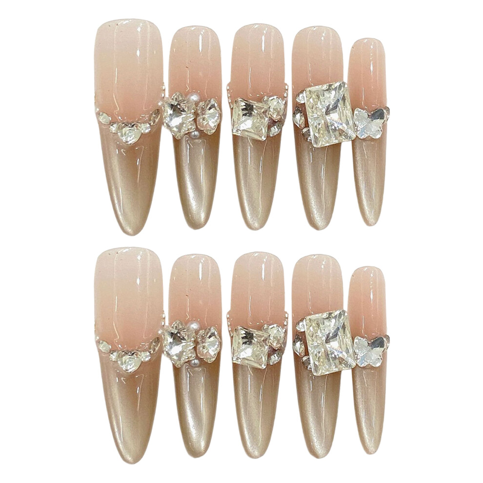 Roc-Electron (2514) Rhinestone False Nails - Lightweight & Easy To Apply