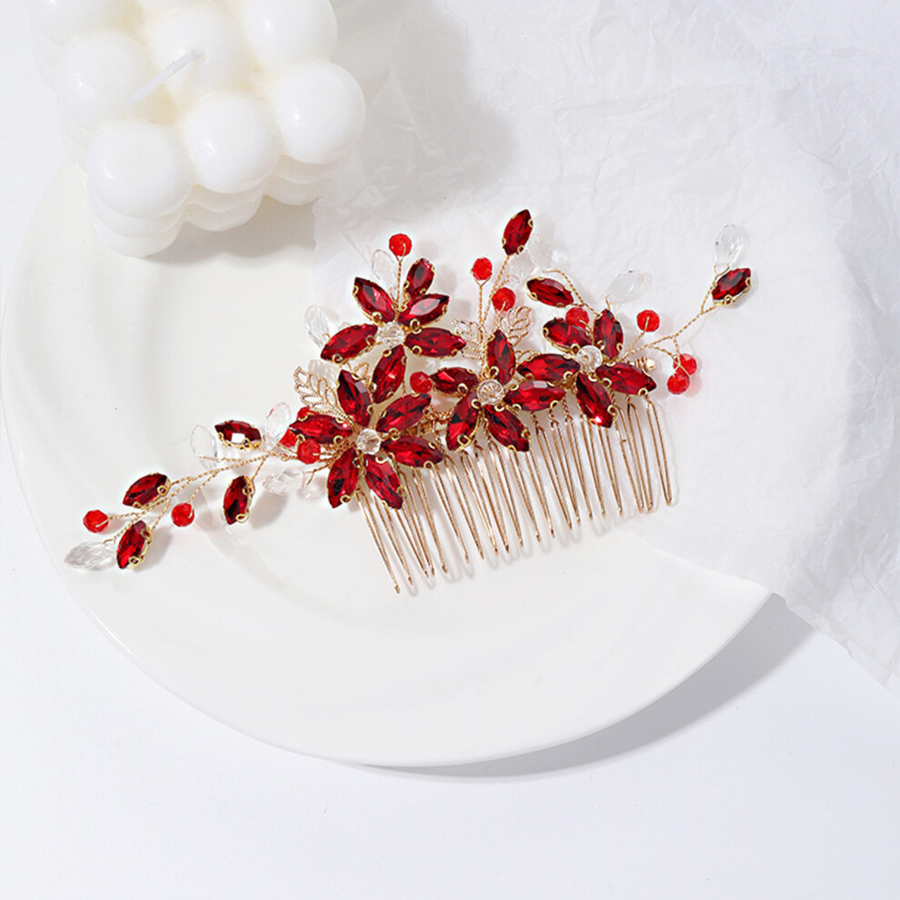 Zhouq-Outdoors (Gold) Vintage Rhinestone Bridal Hair Comb For Weddings
