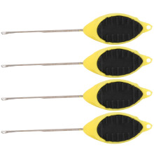 4pcs Fishing Crochet Hooks, Silicone+Metal, 8.8cm Yellow Black