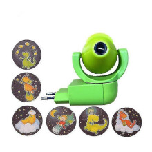 (Green) Star Moon Animal Projector Night Light with 6 Images, Motion Sensor, EU Plug, LED Projector for Kids Baby Nursery
