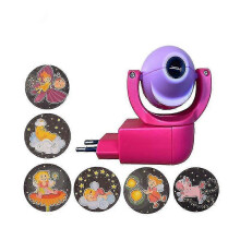 (Pink) Star Moon Animal Projector Night Light with 6 Images, Motion Sensor, EU Plug, LED Projector for Kids Baby Nursery