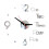 (Silver) 3D Frameless Wall Clock, DIY Stickers, Silent for Home 3