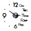 (Black) 3D Frameless Wall Clock, DIY Stickers, Silent for Home 3